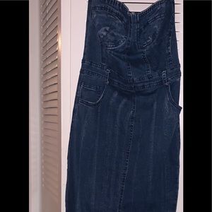 Denim strapless Dress